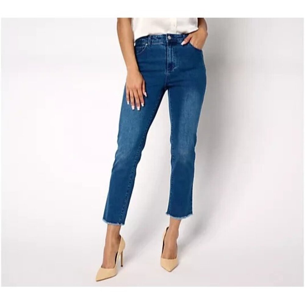 Dennis Basso Petite Riveria Stretch Straight Jean Medium Wash,Petite 6 A681178